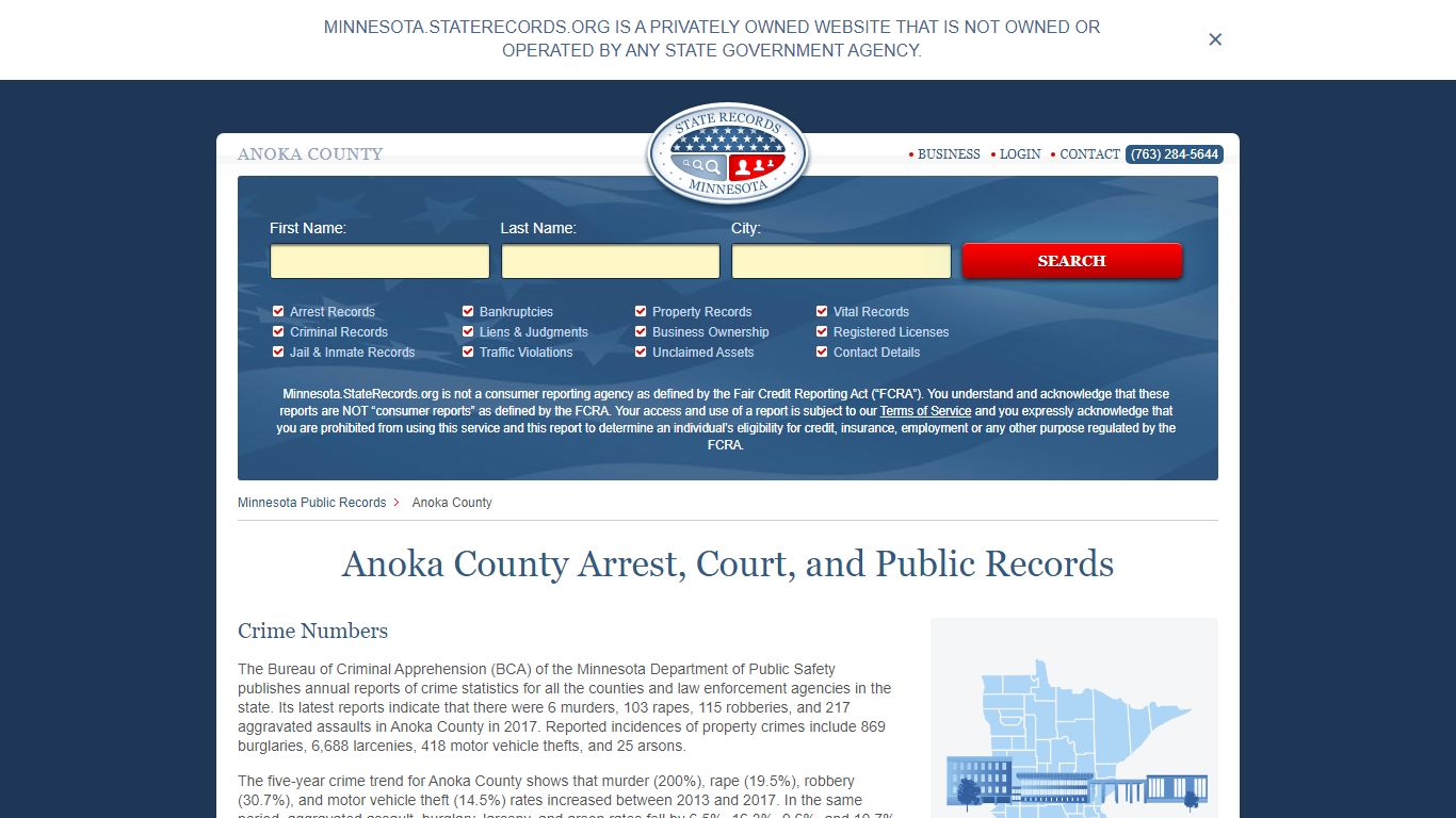 Anoka County Arrest, Court, and Public Records